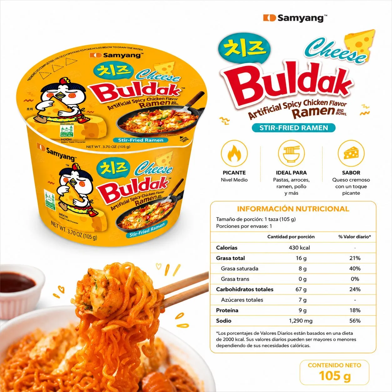 Buldak Cheese Vaso 105g 2