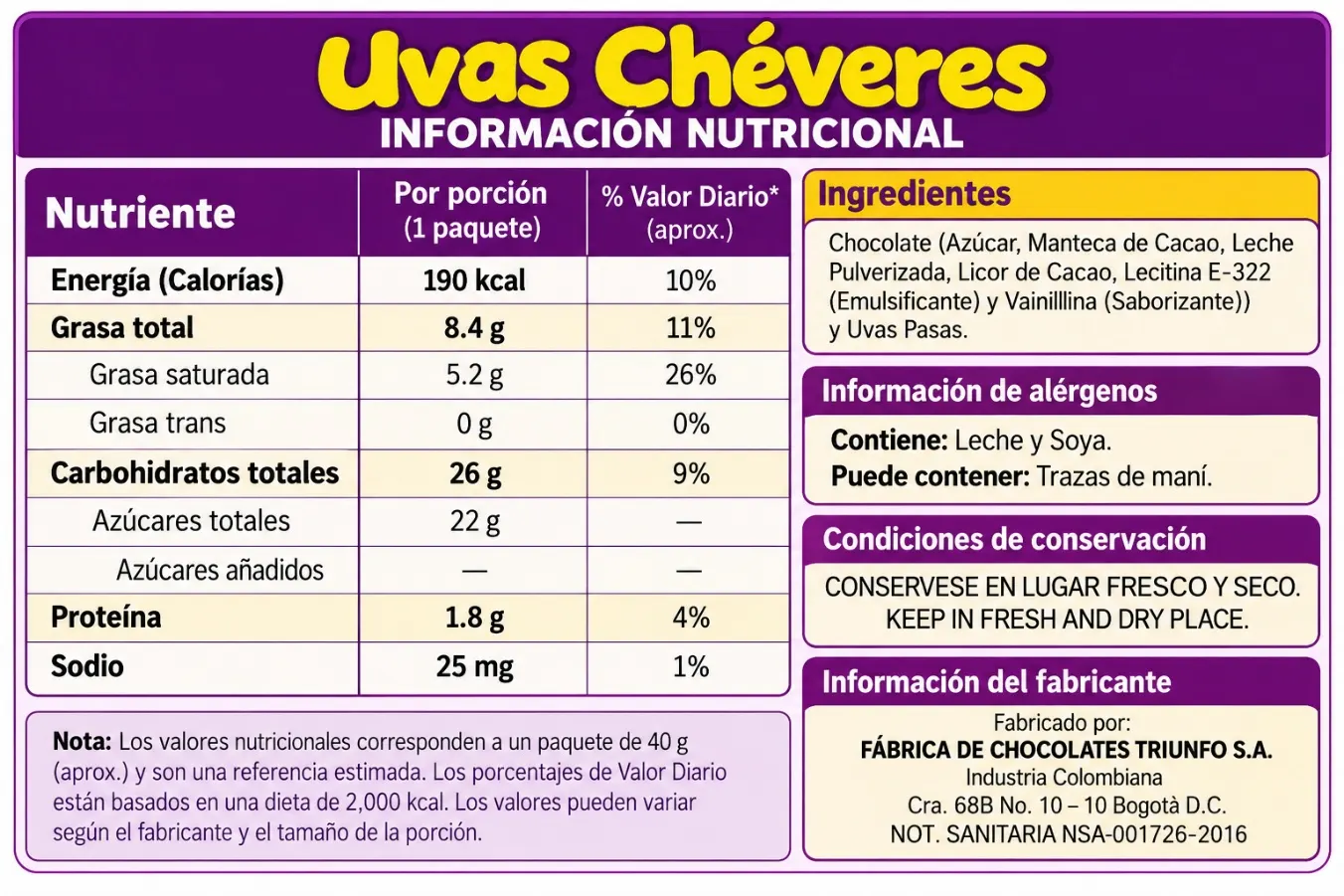 Uvas Chéveres 40g 2