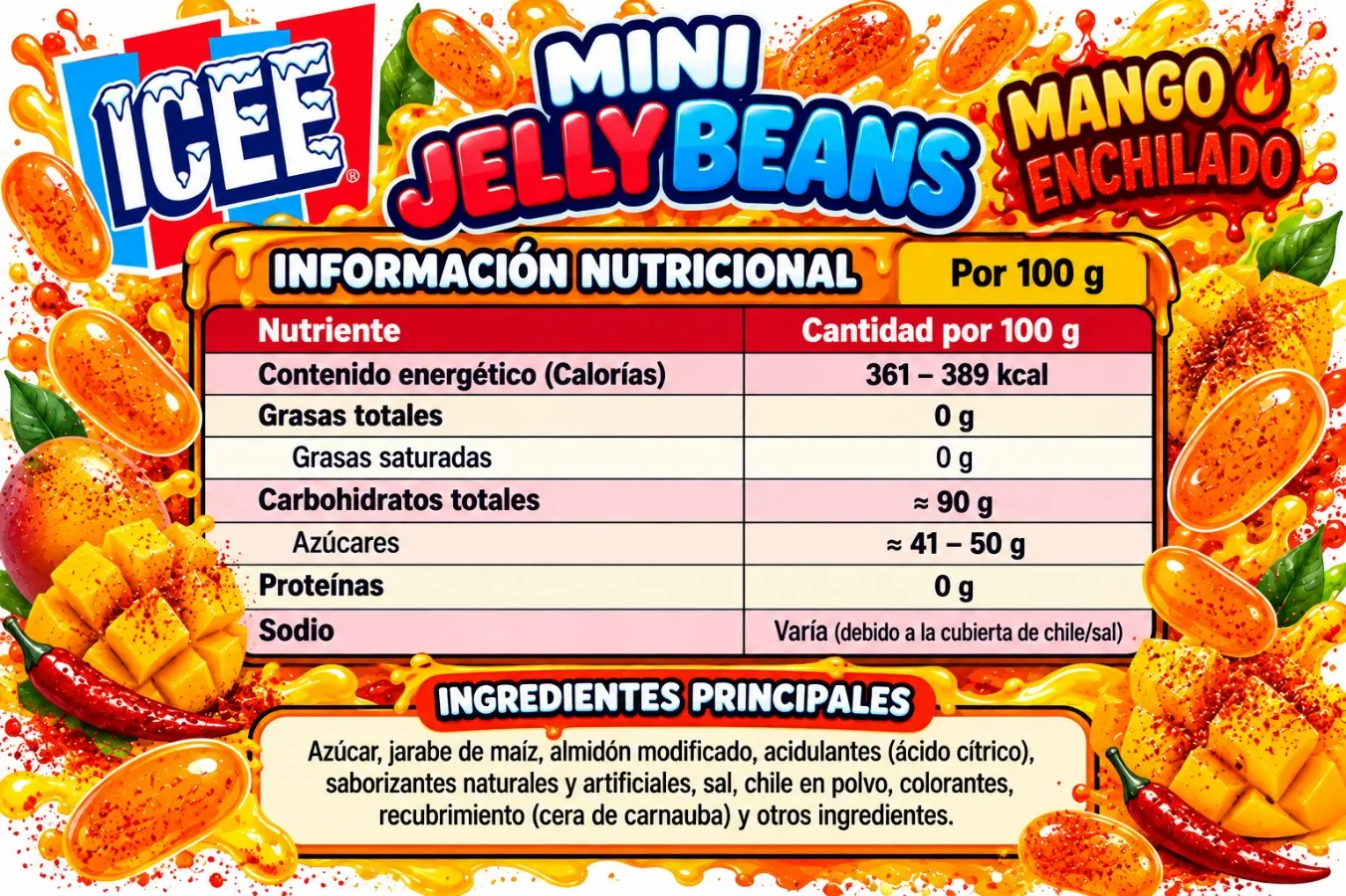 ICEE Mini Jelly Beans Mango Enchilado 50g 3
