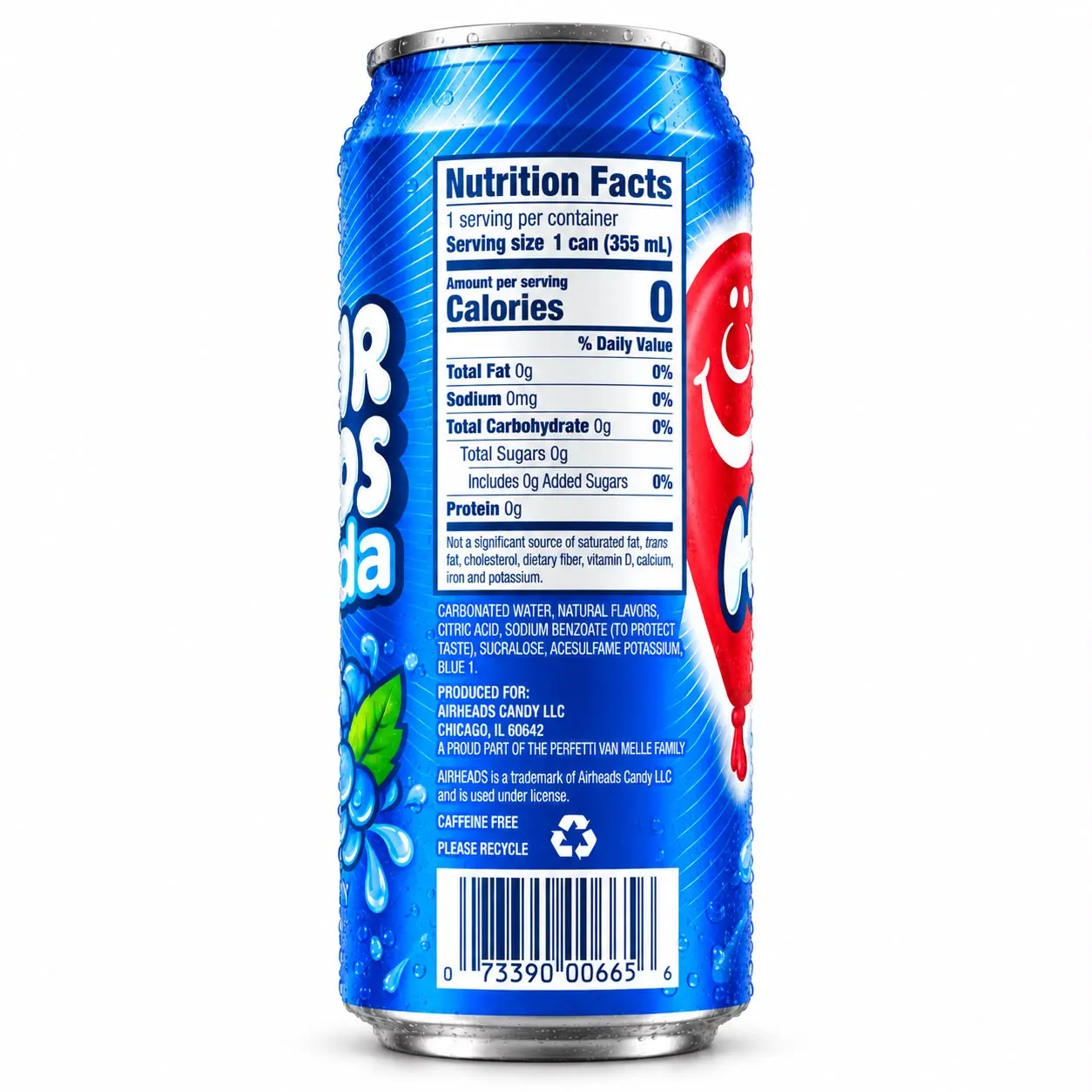 Air Heads Soda Blue Raspberry 355ml 2