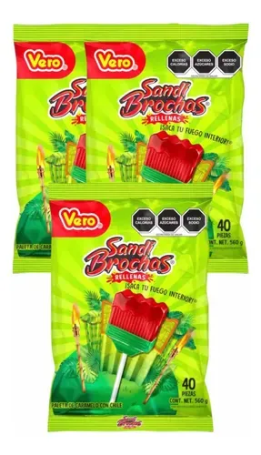 Vero Mix Sandia Brochas Rellenas Paleta Mexicana