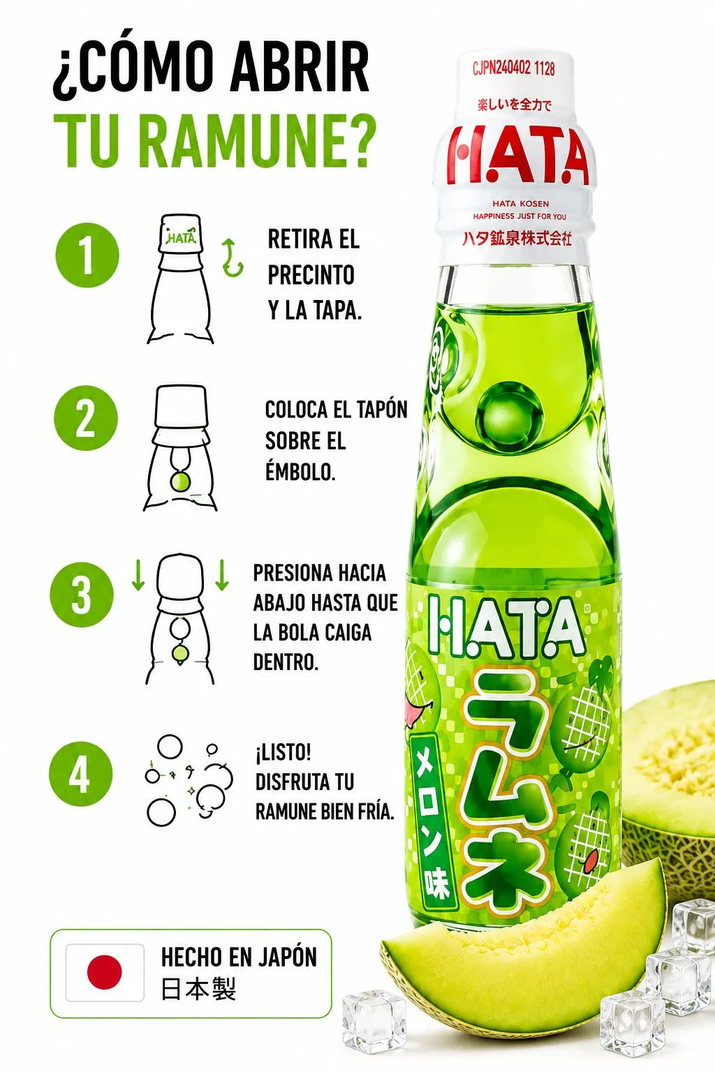 Hata Ramune Melón 200ml 2
