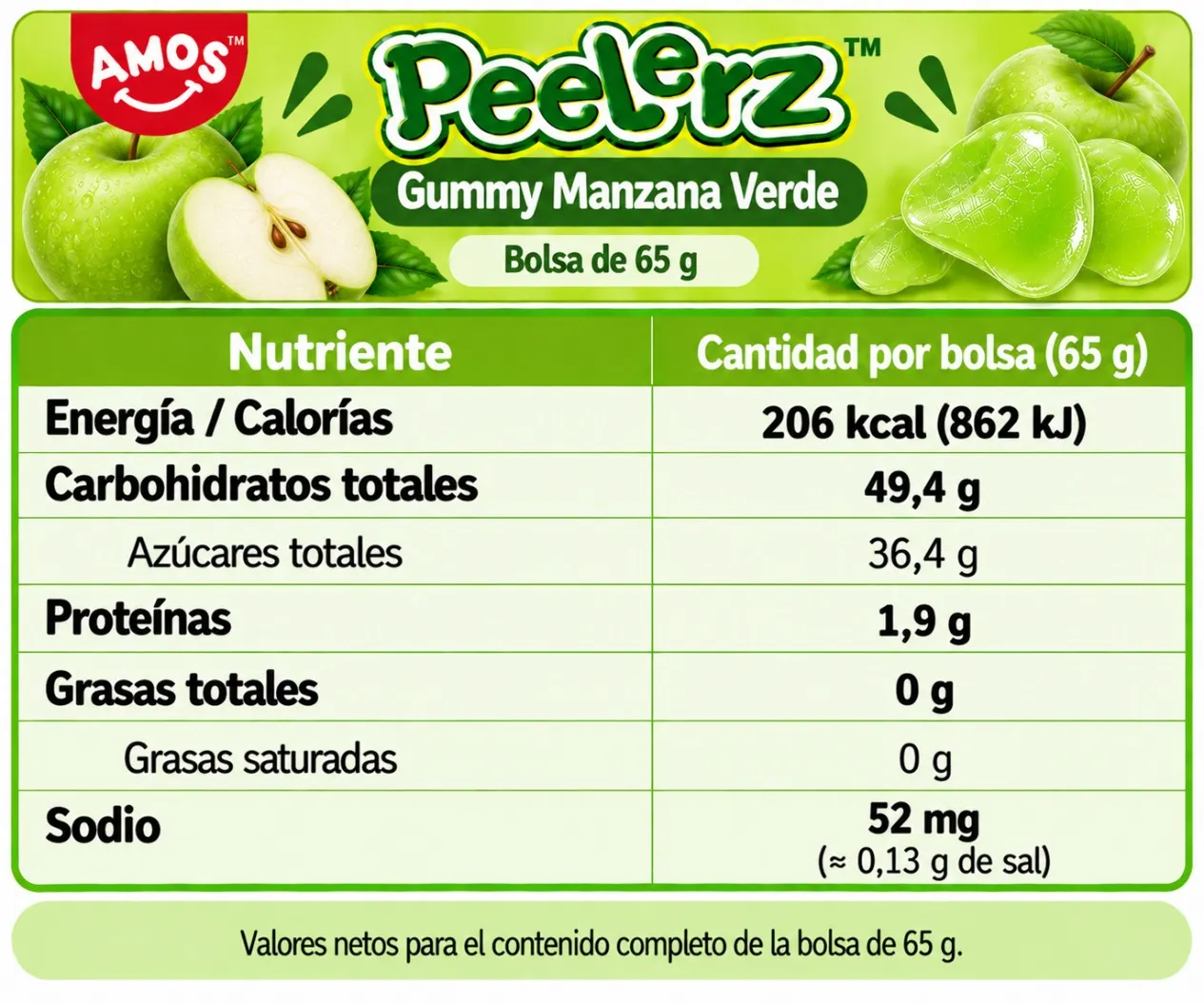 Peelerz Manzana Verde 65g 3