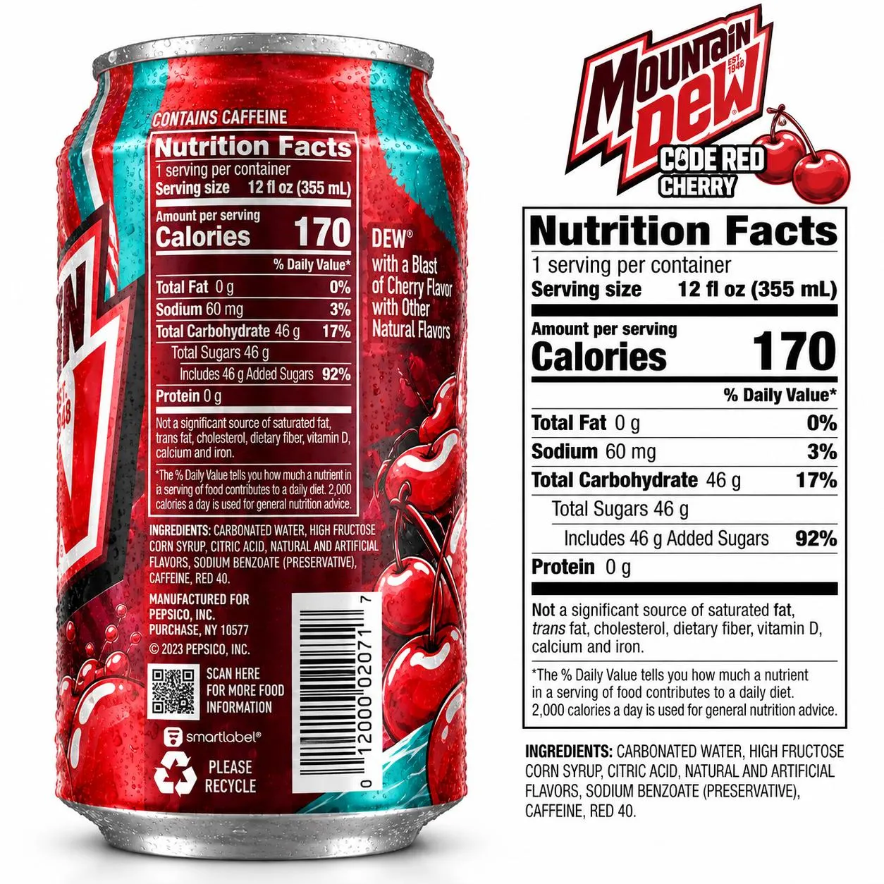 Mtn Dew Code Red 355ml 2