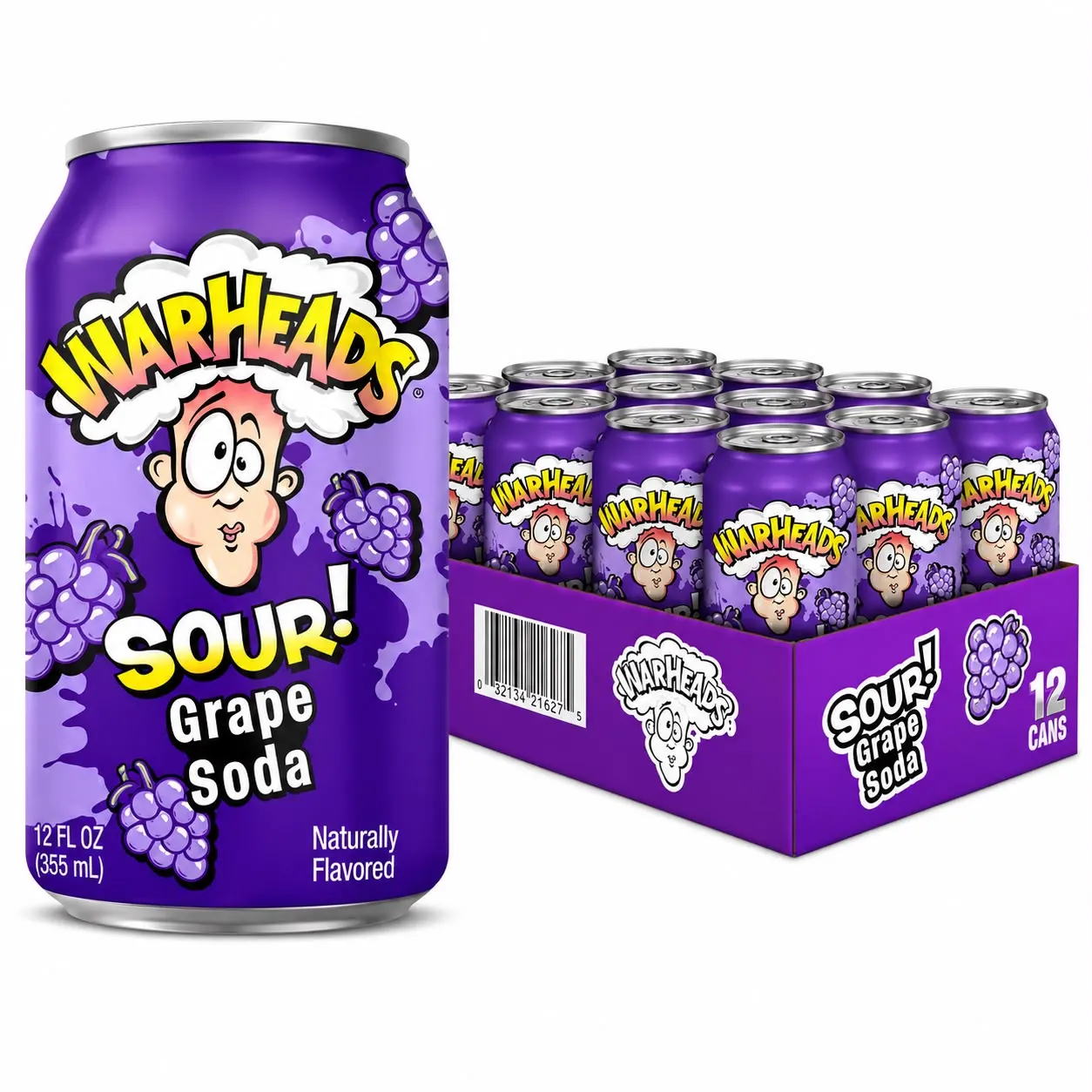 Warheads Sour Grape Soda 355ml