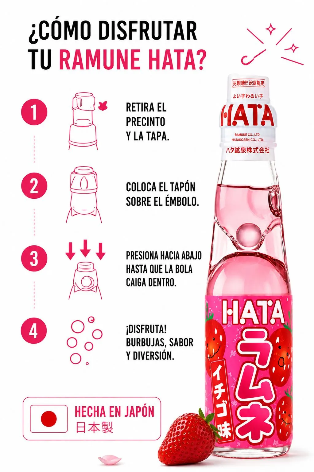 Hata Ramune Fresa 200ml 2