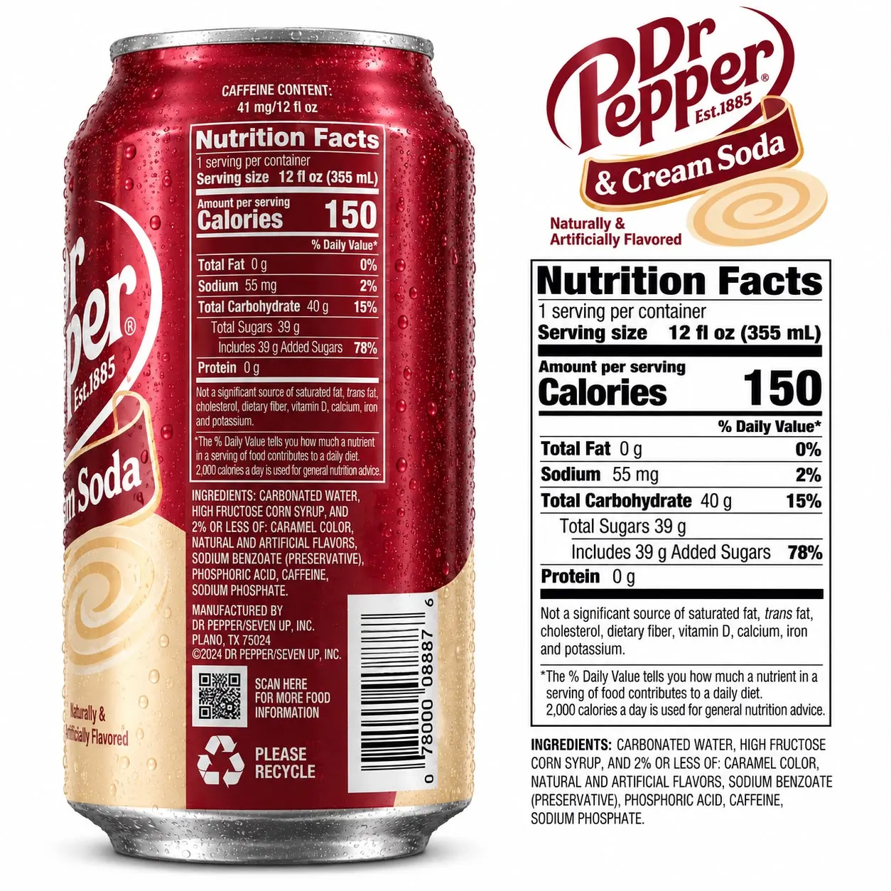 Dr. Pepper Cream Soda 355ml 3