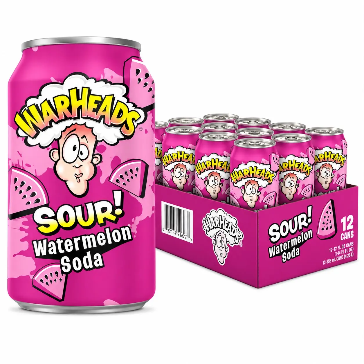 Warheads Sour Watermelon Soda 355ml