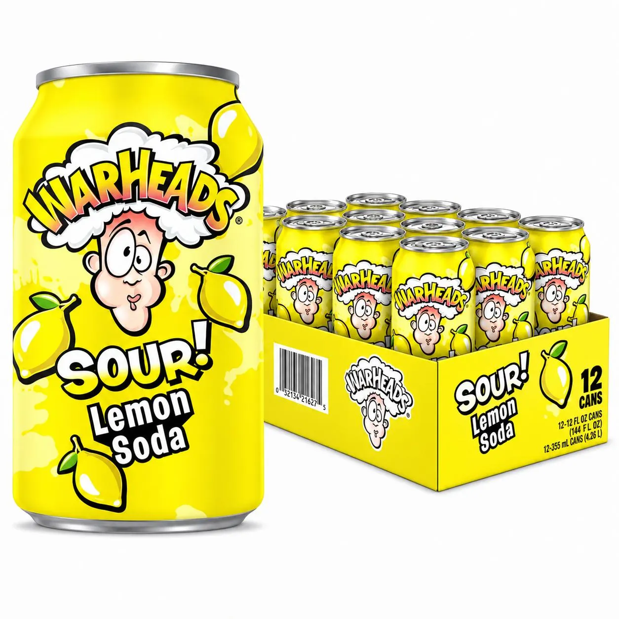 Warheads Sour Lemon Soda 355ml