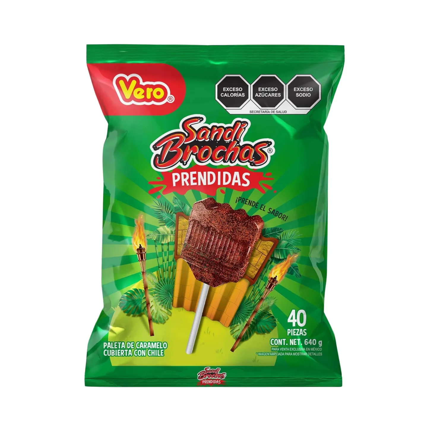 Vero Mix Sandia Brochas Prendidas Paleta Mexicana