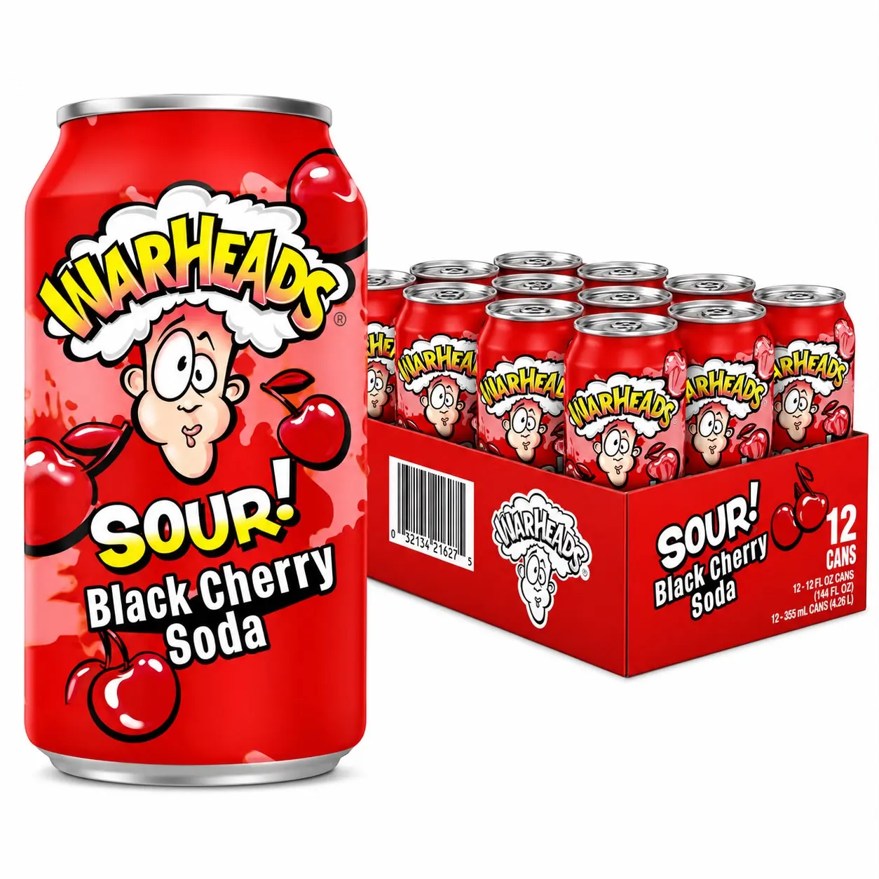 Warheads Sour Black Cherry Soda 355ml
