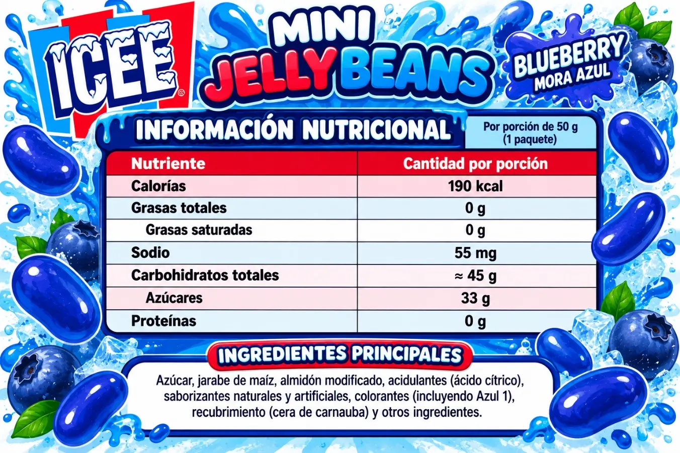 ICEE Mini Jelly Beans Blueberry 50g 3