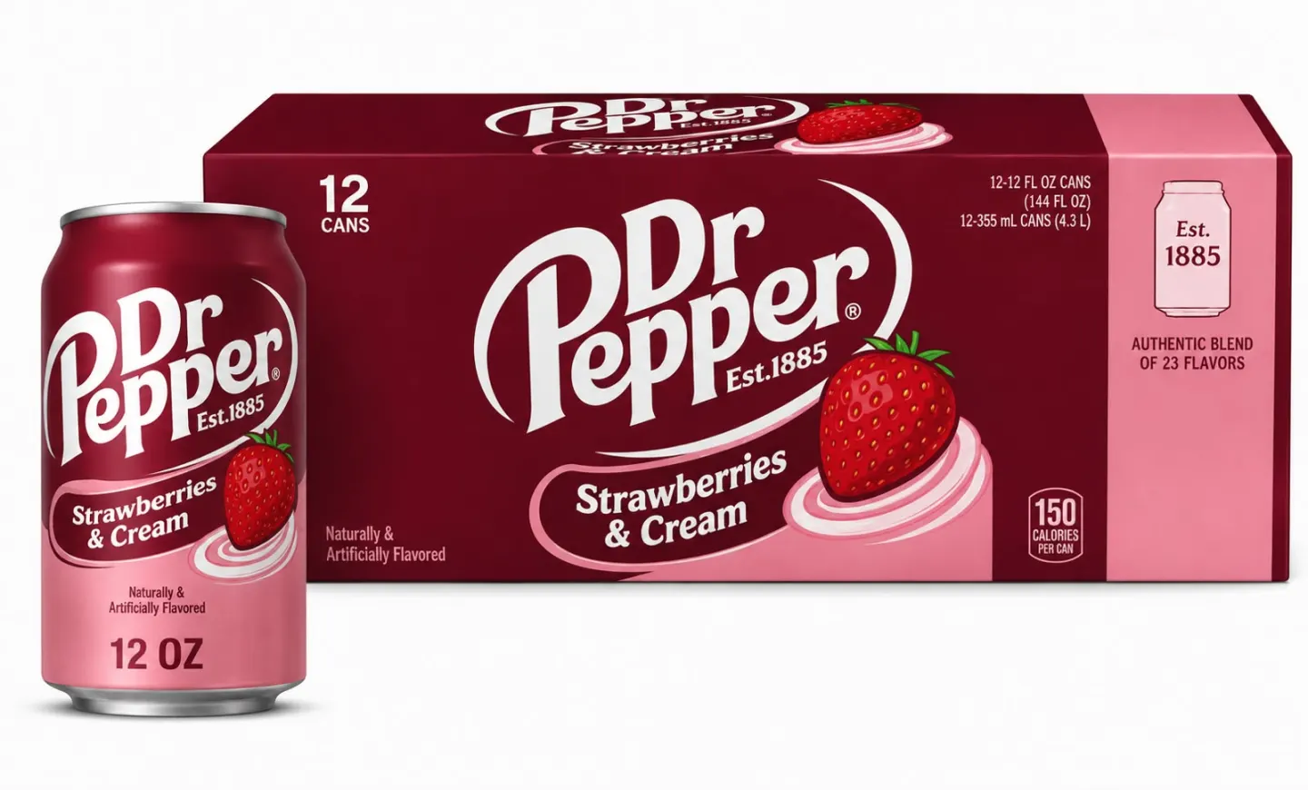 Dr. Pepper Strawberries & Cream 355 Ml